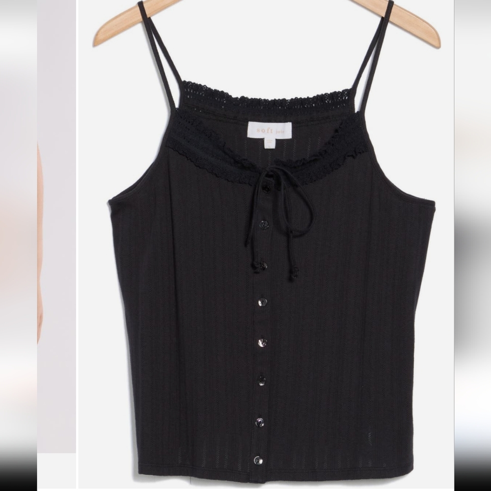 Soft Joie Black Button-Down Camisole--100% Cotton